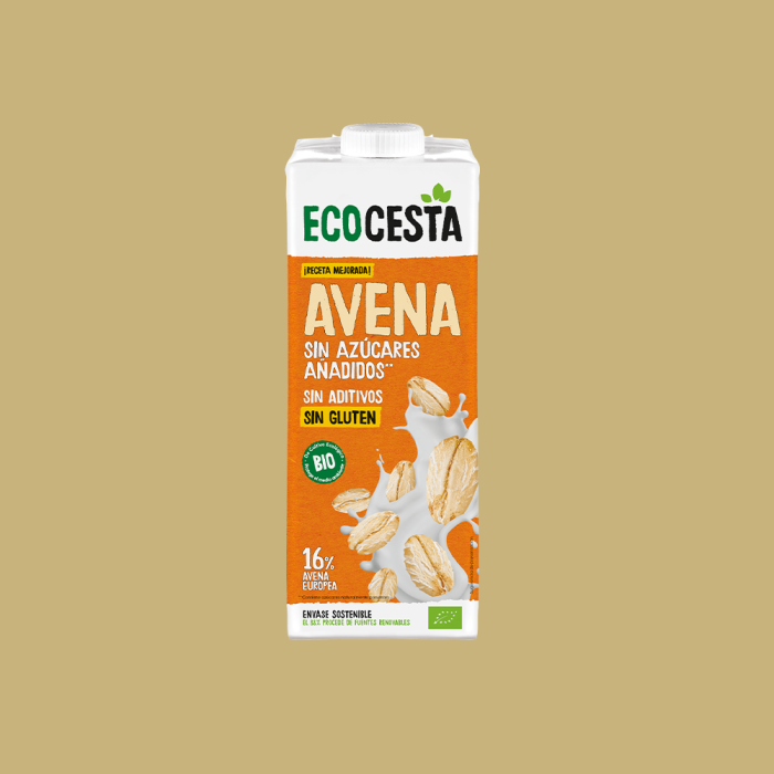 Bebida Vegetal de Avena Sin Gluten Sin Azúcares Añadidos Bio, 1L