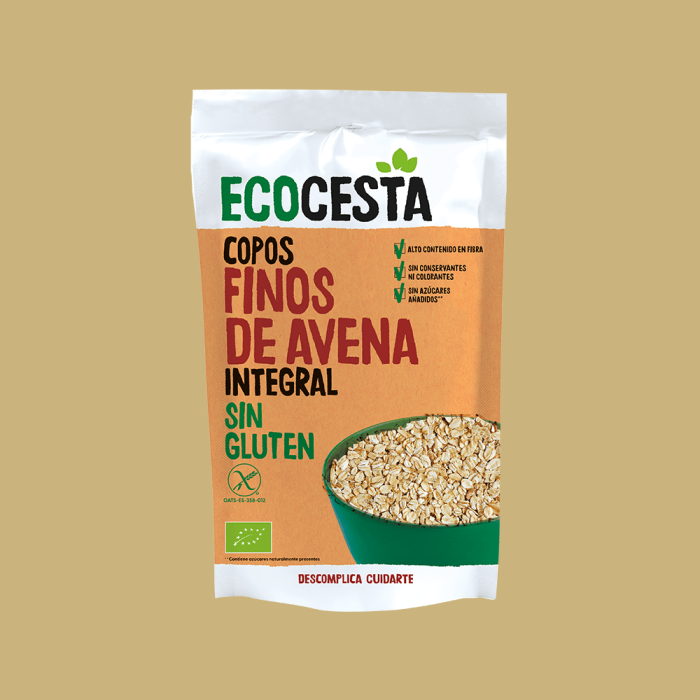 Copos Finos de Avena Integral Sin Gluten Bio, 500 g