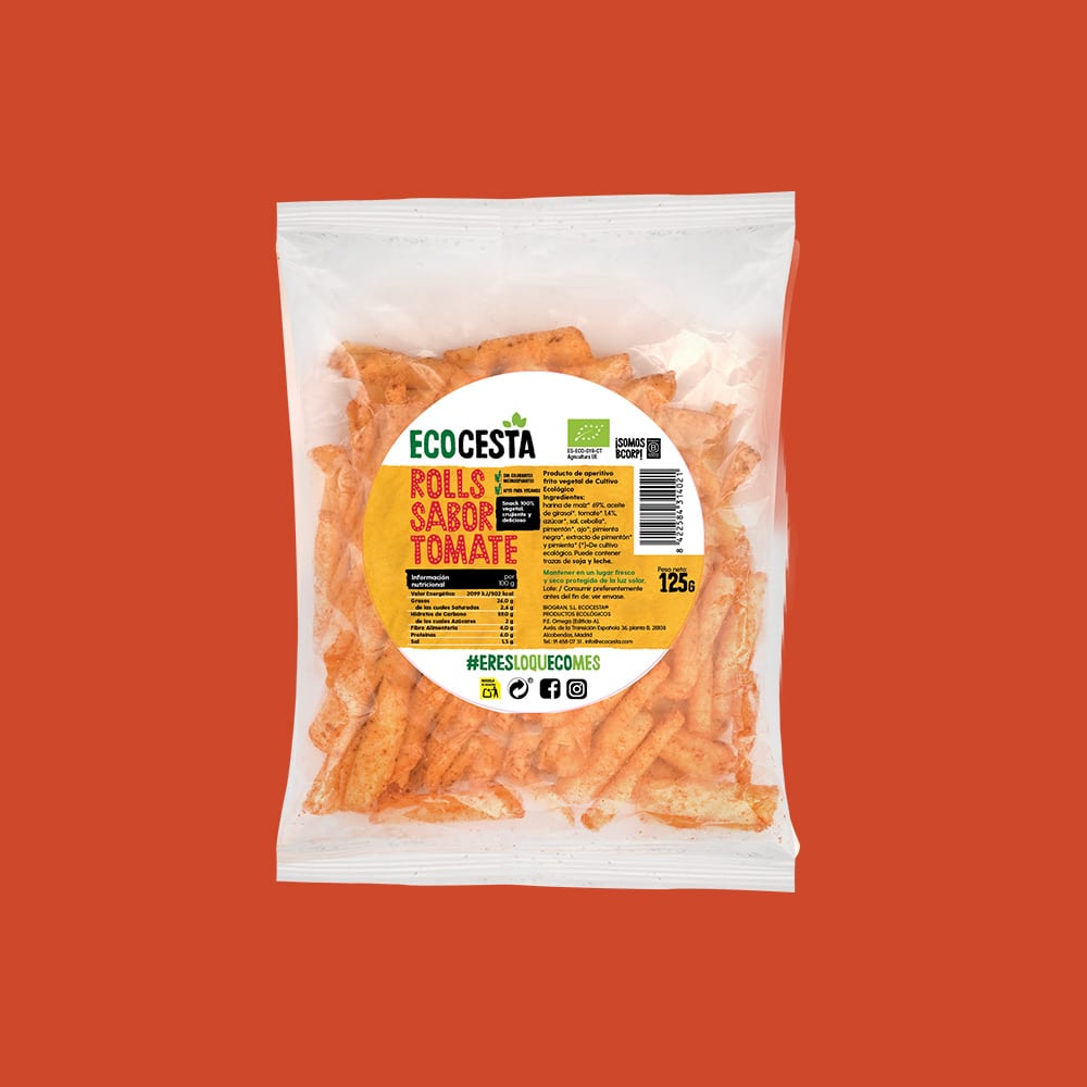 Nachos Bioroll's con Tomate Bio, 125 g