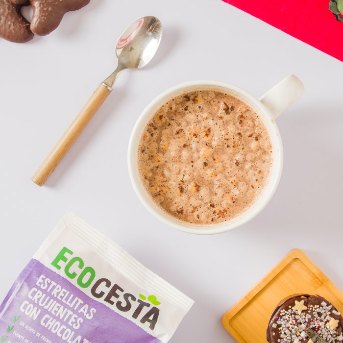 Vasitos festivos con Estrellitas Crujientes con Chocolate Ecocesta